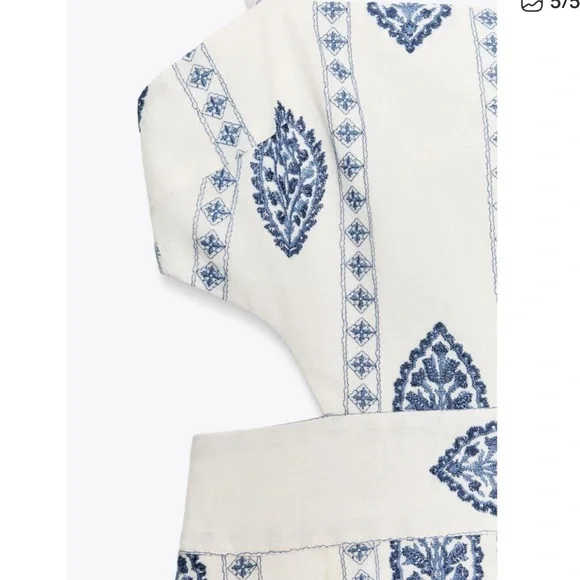 NEW! Zara Cutout Embroidered Midi Dress - Picture 5 of 5